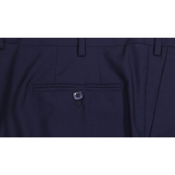 Ravazzolo Dress Pants Navy Blue Wool Pleated Handmade Trousers 42x31 - Picture 3 of 7